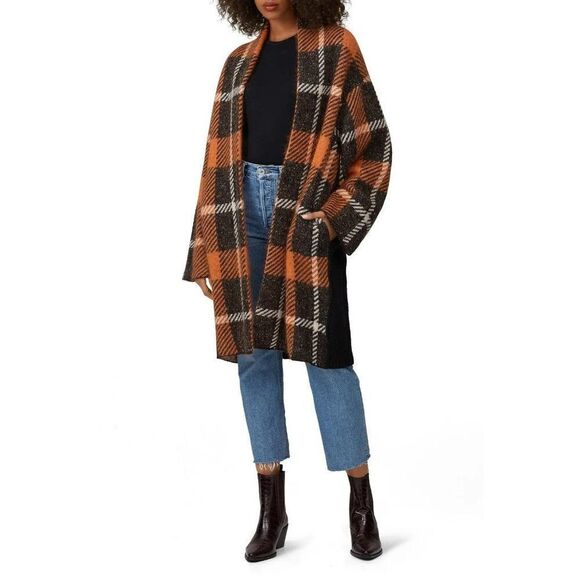 (nude) Wool Orange Plaid Jacket Coat Size 38 - Picture 1 of 10